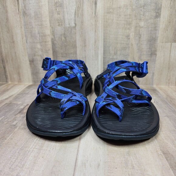 Chaco Womans Size 6 Z/Volv X2 Sandals Strappy Black Blue Shoes - Picture 3 of 11